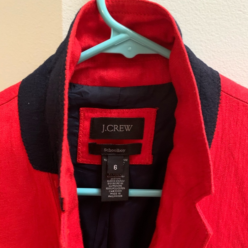 Red J. crew Schoolboy Blazer